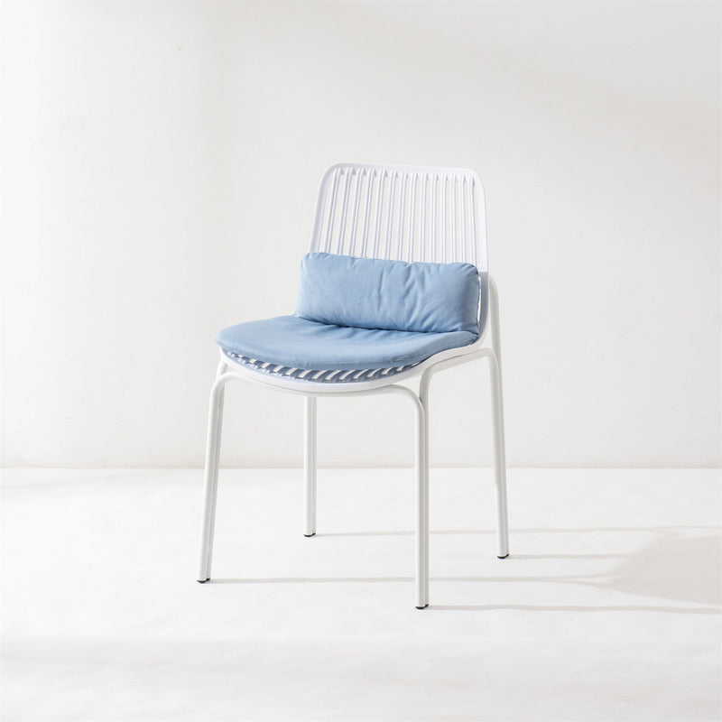 Moderna Minimalista Silla de Comedor con Respaldo Cuadrado de Plástico y Metal para Comedor 