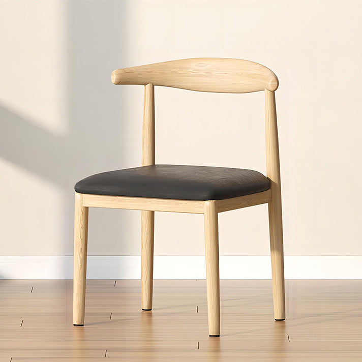 Chaise de salle à manger en cuir simplicité moderne tissu acier au carbone éponge émulsion dossier carré pour salle à manger 