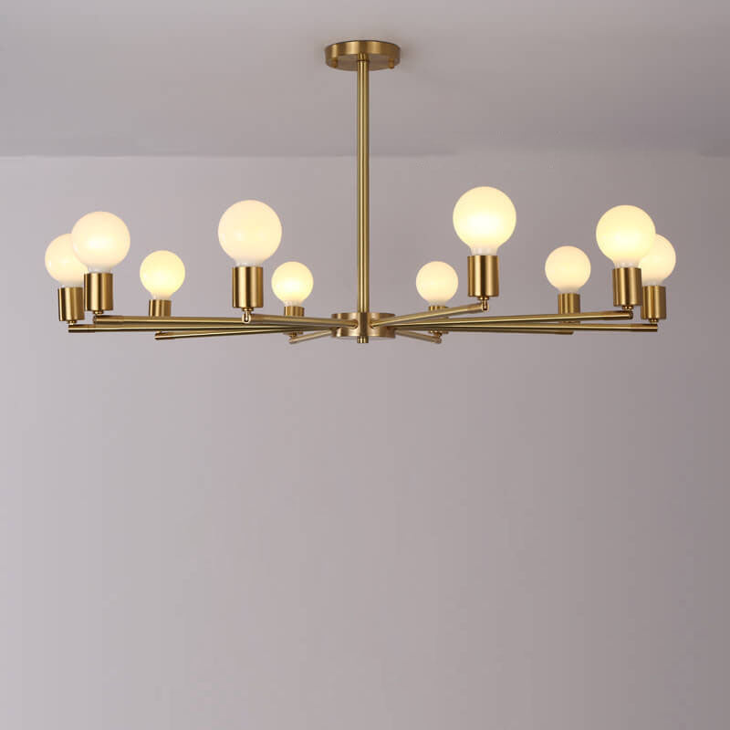 Contemporary Nordic Copper Branch Design 3/4/6/8/10-Light Chandelier For Living Room