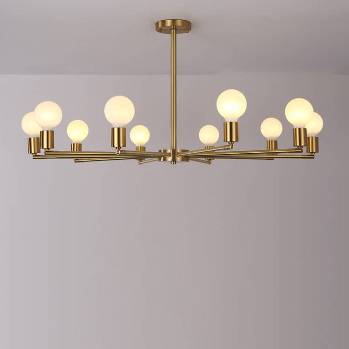 Contemporary Nordic Copper Branch Design 3/4/6/8/10-Light Chandelier For Living Room