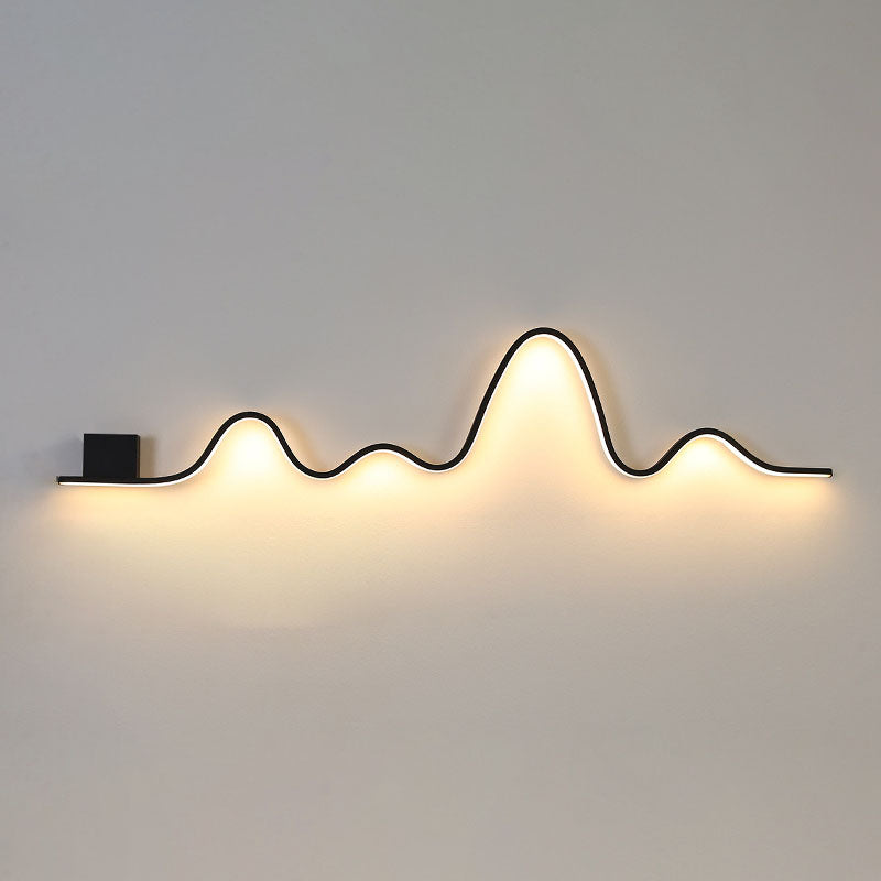 Applique Murale LED en Bande Solaire Imperméable Minimaliste Moderne en Fer Aluminium Silice pour Patio Extérieur 