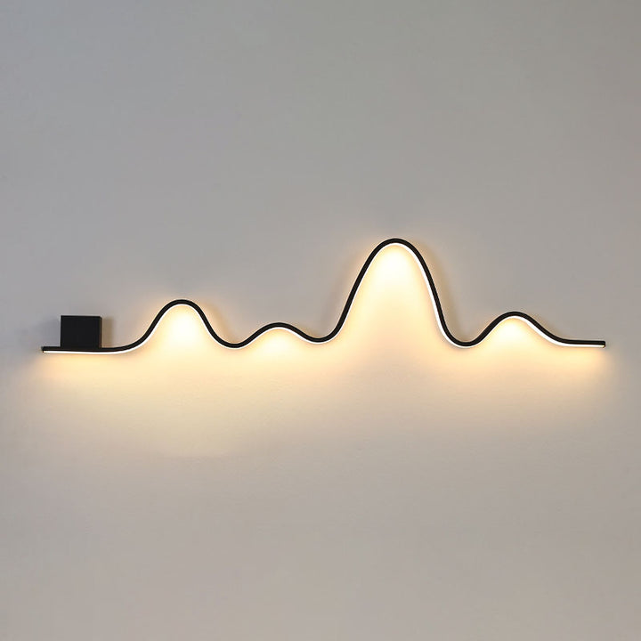Applique Murale LED en Bande Solaire Imperméable Minimaliste Moderne en Fer Aluminium Silice pour Patio Extérieur 