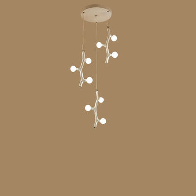 Scandinavian Modern Decorative Tree Branch Hardware Glass 3/5/6/9/15/30 Light Island Light Chandelier