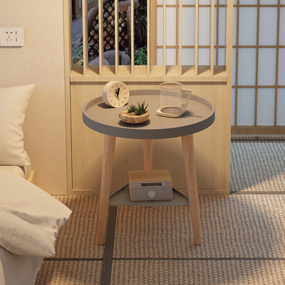 Table d'appoint ronde en bois PP PVC scandinave contemporaine 1/2 niveau pour salon 