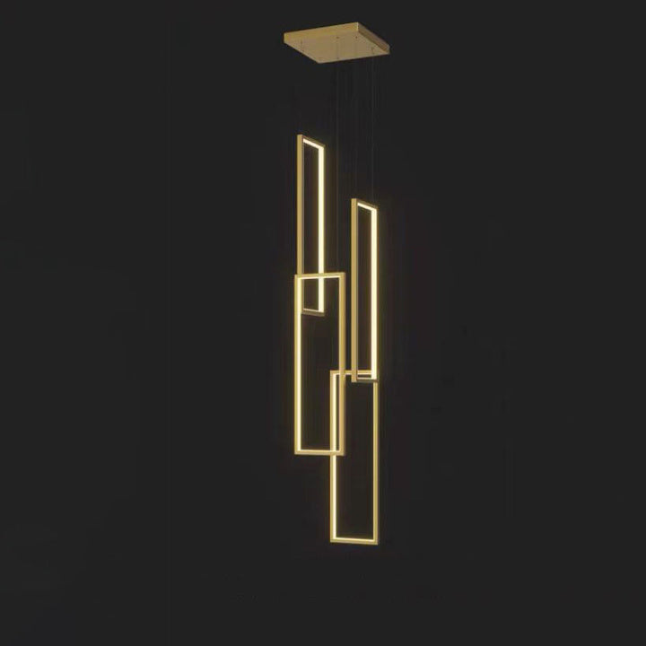 Plafonnier LED moderne minimaliste en fer, aluminium et silice rectangulaire pour escalier 