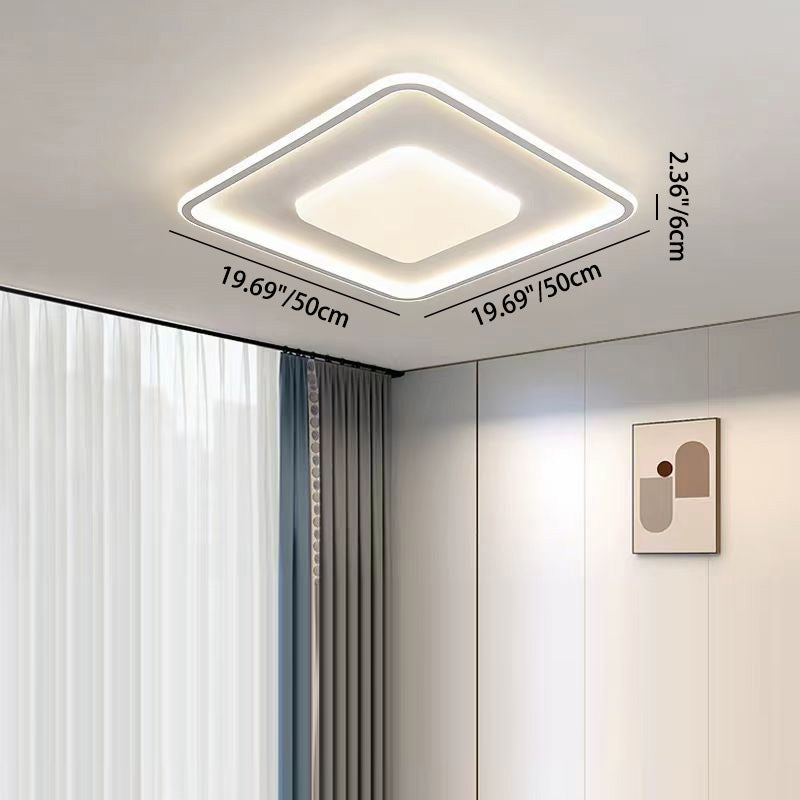 Moderne minimalistische quadratische Acryl-Eisen-Aluminium-Silikon-LED-Deckenleuchte für Schlafzimmer 
