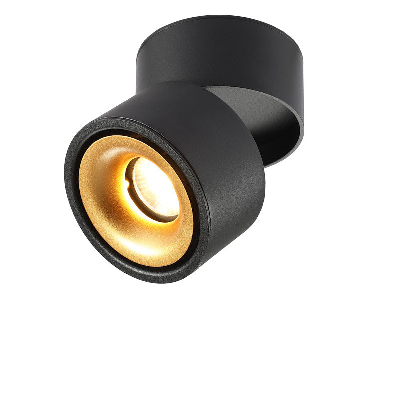Modern Minimalist Cylinder Adjustable Angle Aluminum LED Flush Mount Ceiling Light For Living Room