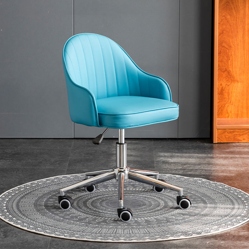 Simplicité Moderne Similicuir Éponge Acier Inoxydable SGS Chaise de Bureau Dossier Mobile Pour Maison Bureau 