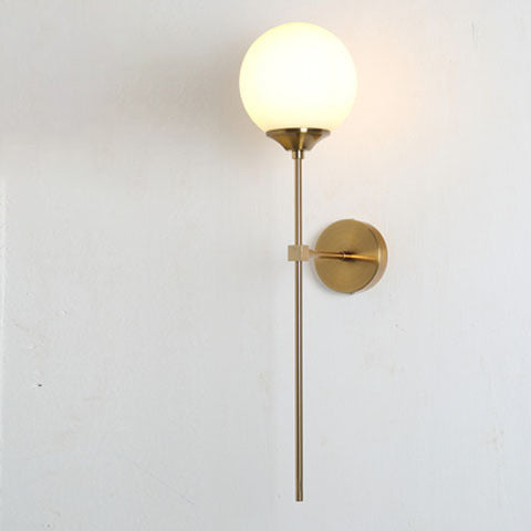 Applique murale contemporaine en fer rond avec verre à 1 lumière pour salon 