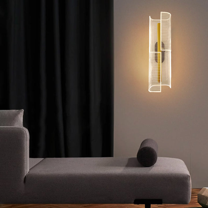 Moderne Luxus Eisen Acryl Skelettierte Spalte Cut Raute Linie LED Wand Leuchte Lampe Für Flur 
