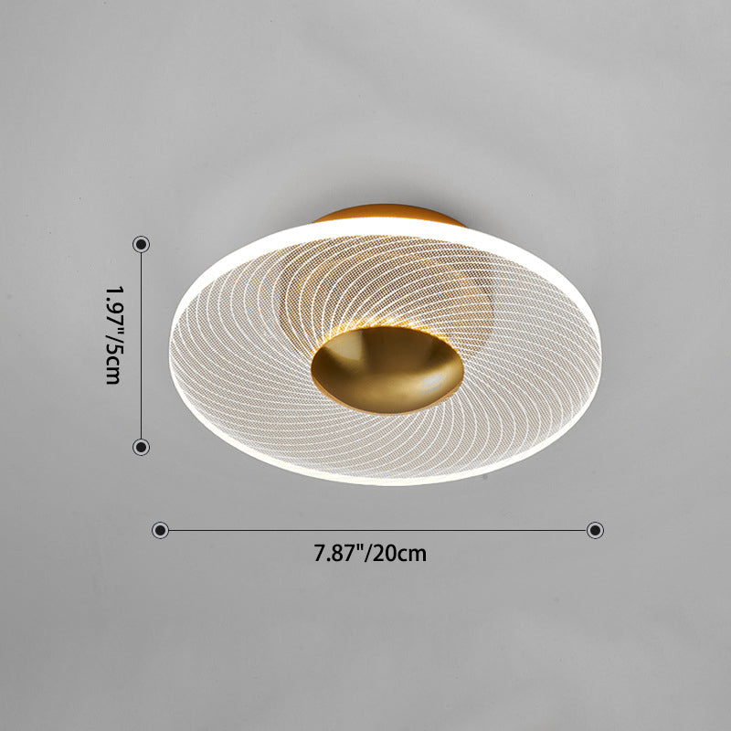 Lustre semi-encastré LED en acrylique à motif géométrique circulaire vertical de luxe contemporain pour salon 