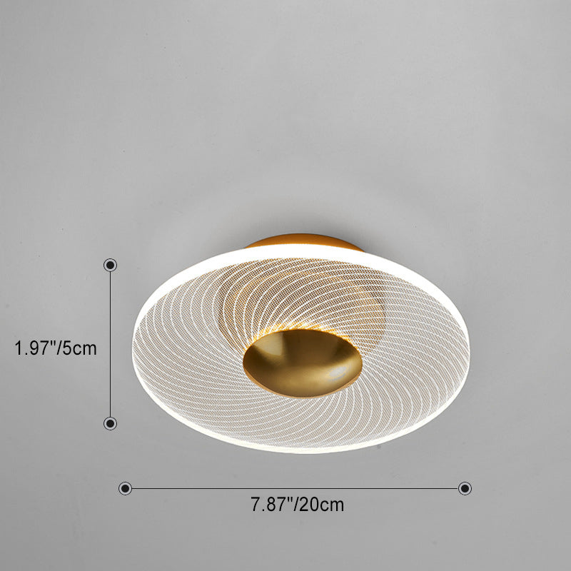 Luz de techo LED semi-empotrada moderna minimalista redonda cuadrada de flores de acrílico y metal para dormitorio 