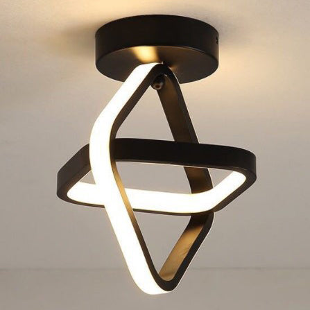 Luz de techo LED de montaje semi-empotrado geométrica de círculo cuadrado de aluminio hierro acrílico de simplicidad moderna para pasillo 