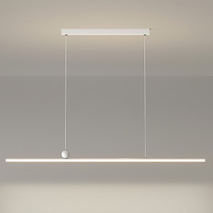Modern Minimalist Long Iron Aluminum Acrylic LED Island Light Chandelier For Dining Room