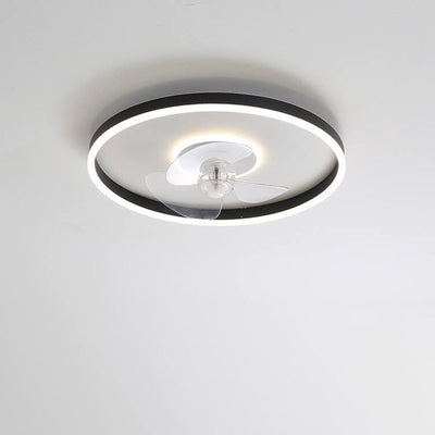 Nordic Minimalist Round Invisible LED Flush Mount Ceiling Fan Light