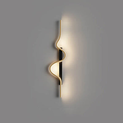 Modern Minimalist Long Wave Design Aluminum LED Wall Sconce Lamp For Living Room