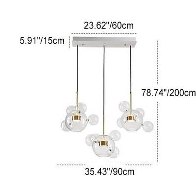 Modern Atom Mickey Head Bubble Glass Ball 1-Light LED Pendant Light