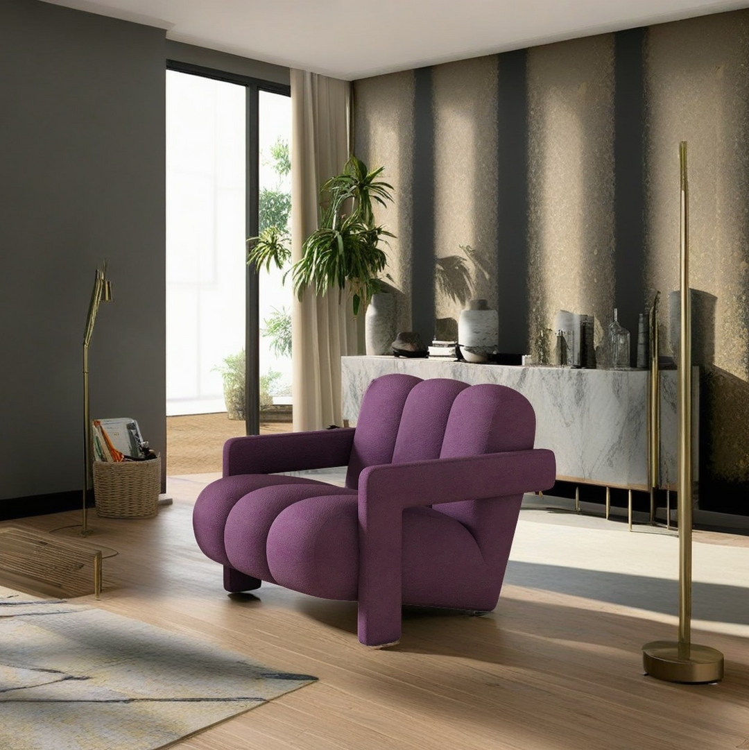 Sillón individual contemporáneo escandinavo de terciopelo y tejido sherpa con madera y espuma, con respaldo y reposabrazos, para sala de estar 
