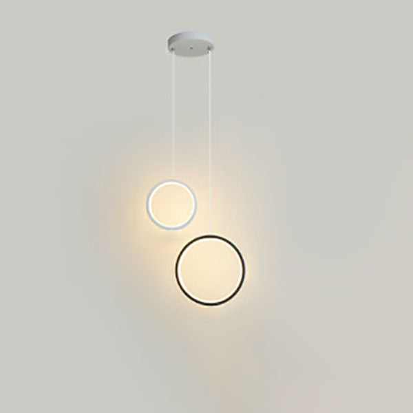 Modern Minimalist Round Iron Acrylic LED Chandelier For Bedroom