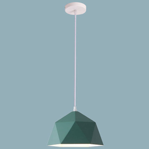 Lámpara colgante geométrica de hierro en forma de rombo con 1 luz de macarrón moderno 