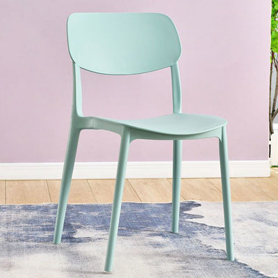 Chaise de salle à manger empilable carrée en plastique macaron nordique contemporain avec dossier ouvert pour salle à manger 