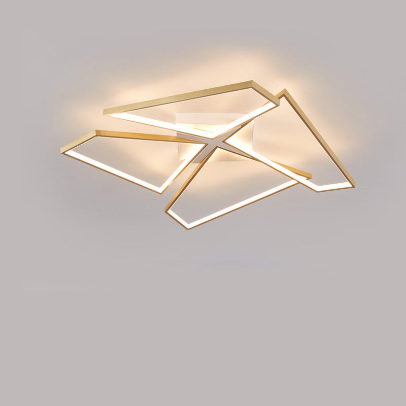 Moderne minimalistische Dreieck Patchwork Quadrat Rechteck Aluminium Eisen Silikon LED Unterputz Deckenleuchte für Schlafzimmer 
