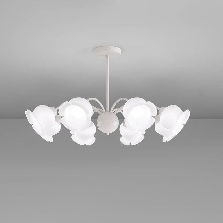 Lámpara de Araña de Flores Acrílicas de Hierro Forjado Francés Tradicional de 3/5/6/8 Luces para Sala de Estar 
