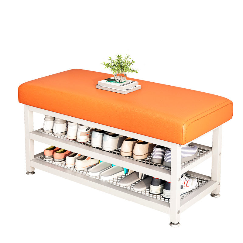Modern Luxury Rectangle Synthetic Fabric Carbon Steel Shoe Storage 2-Shelf For Entryways