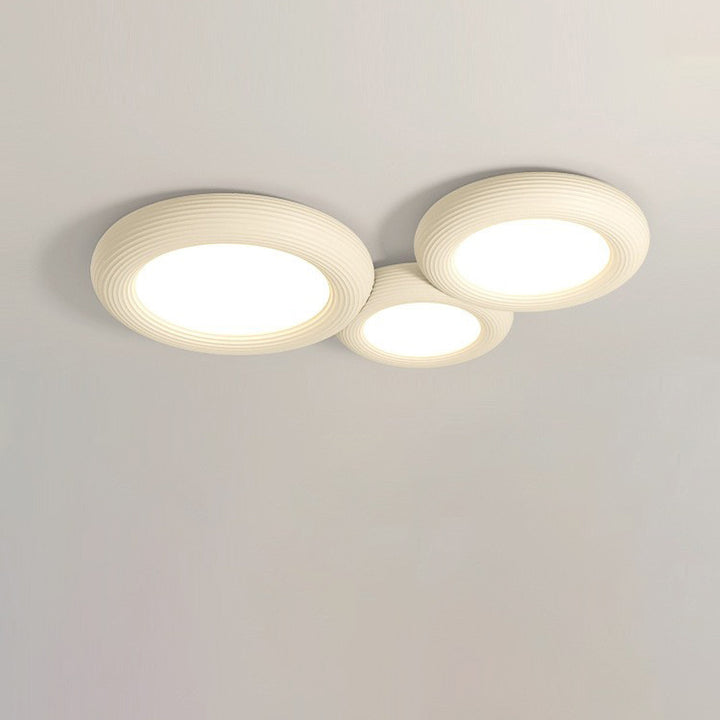 Moderne Einfachheit Eisen Harz Acryl Runde Donut LED Unterputz Deckenleuchte Für Wohnzimmer 