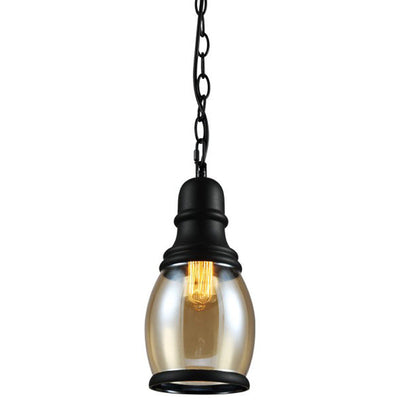 Zeitgenössische industrielle Glaskürbis-förmige 1-Licht-Pendelleuchte für Esszimmer 