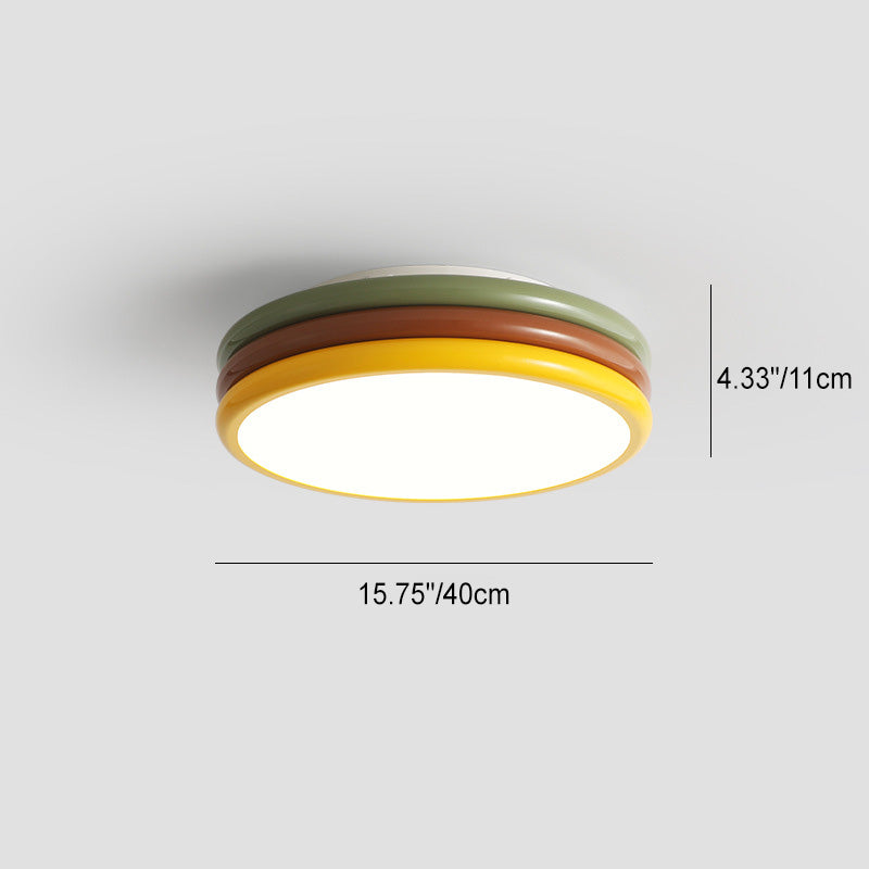 Zeitgenössische kreative Eisen Acryl Runde Hamburger LED Unterputz Deckenleuchte für Schlafzimmer 