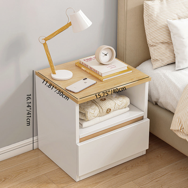 Table de nuit rectangulaire minimaliste moderne avec panneau de densité 1 tiroir pour chambre 