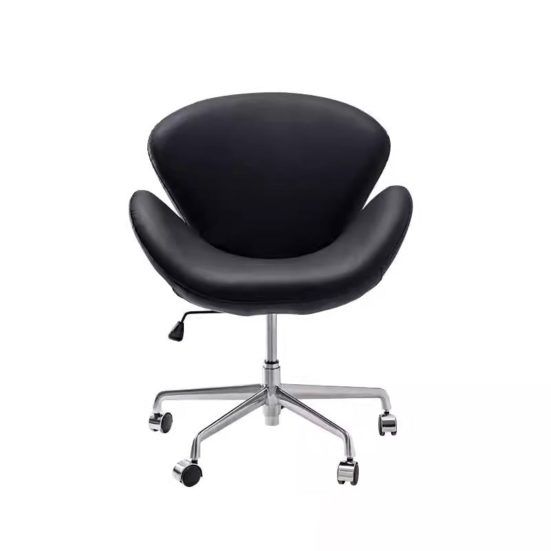 Moderner minimalistischer umwickelter gepolsterter Flanell-Lammfell-Beweglicher Schreibtischstuhl Rückenlehne Armlehne für das Home Office 
