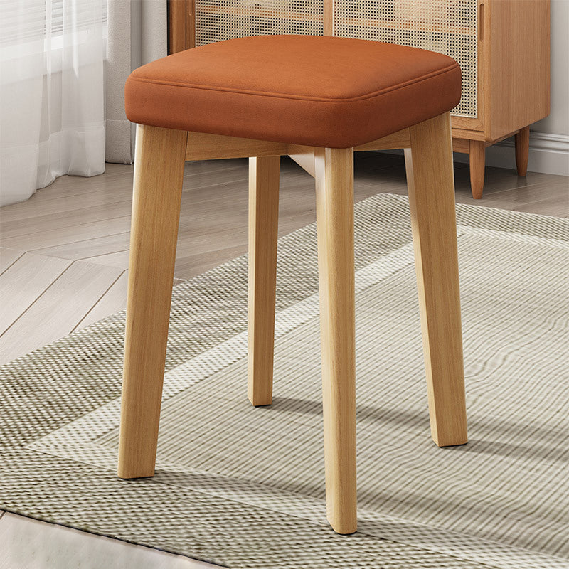 Modern Minimalist Square Upholstered Plywood Beech Wood Technology Fabric Dining Chair For Dining Room