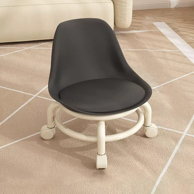 Zeitgenössischer kreativer runder Acryl-Doppelpedestal-Drehstuhl mit Rollen und Rückenlehne für das Wohnzimmer 