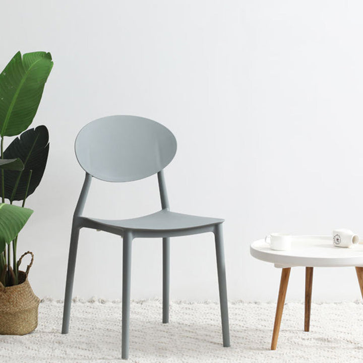 Contemporary Nordic Square PP Dining Chair Backrest Armless For Dining Room