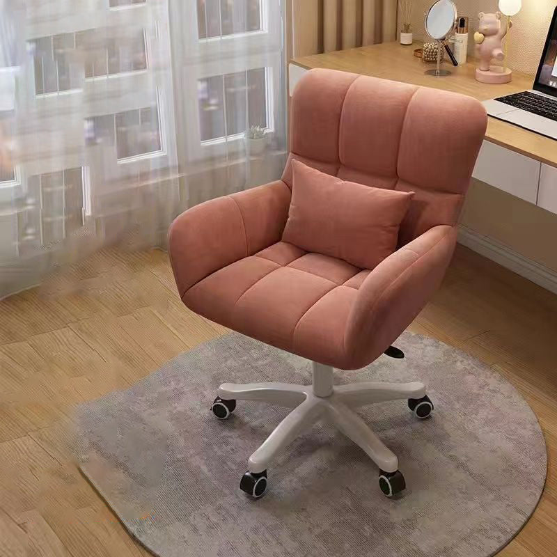 Moderner minimalistischer quadratischer Rücken Samt Baumwolle Nylon Schreibtischstuhl Rückenlehne Armlehne für Home Office 