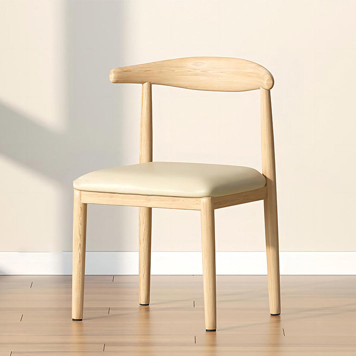 Chaise de salle à manger en cuir simplicité moderne tissu acier au carbone éponge émulsion dossier carré pour salle à manger 