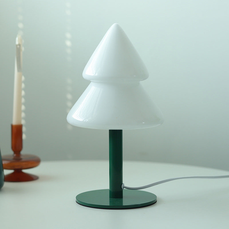 Modern Art Deco Iron Glass Christmas Tree LED Table Lamp For Bedroom