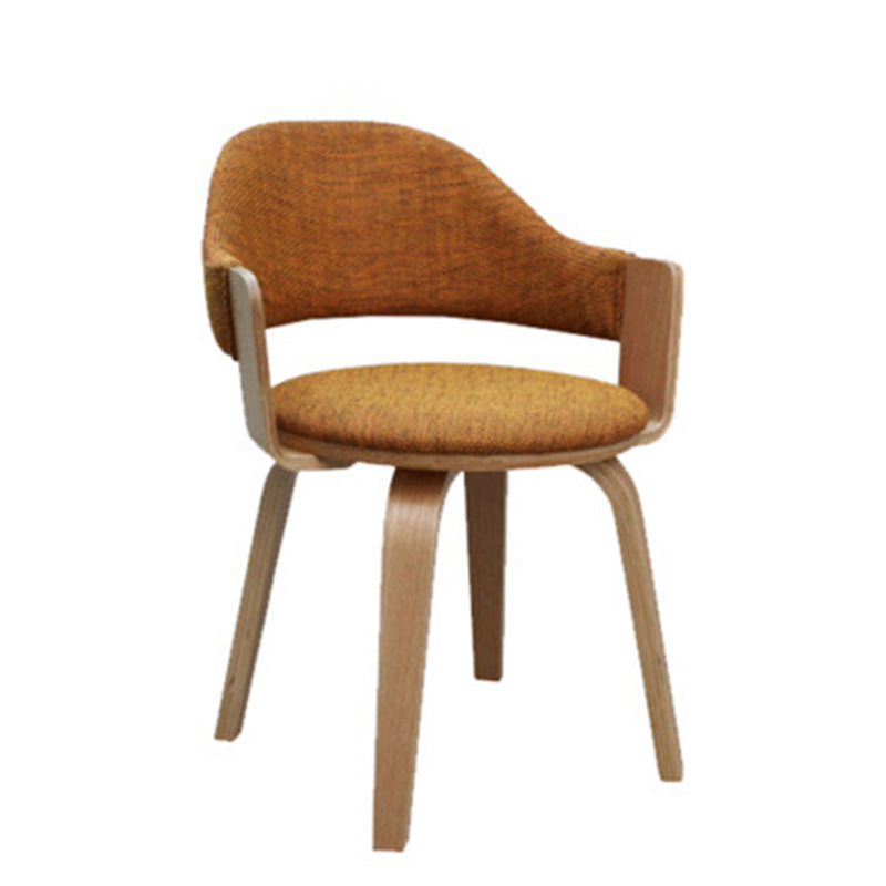 Zeitgenössischer nordischer PU-Leder gepolsterter Holzrahmen ergonomischer Drehstuhl mit Rückenlehne und Armlehne für das Home Office 