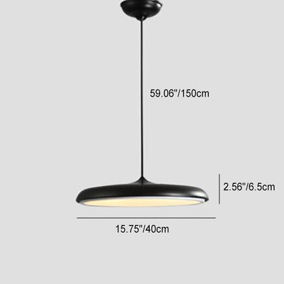 Lámpara colgante LED de metal con forma de platillo volante nórdico Macaron 