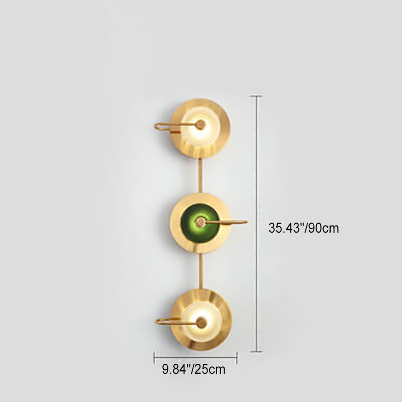 Applique murale LED ronde en verre de fer de luxe moderne pour chambre à coucher 