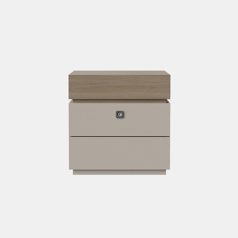 Contemporary Luxury Rectangular Plywood Eucalyptus Wood Nightstand 3-Drawer For Bedroom