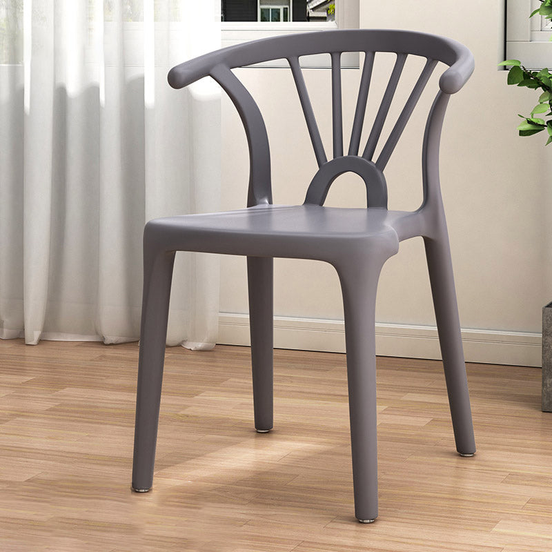 Chaise de salle à manger empilable en plastique Arc scandinave contemporain avec dossier pour salle à manger 