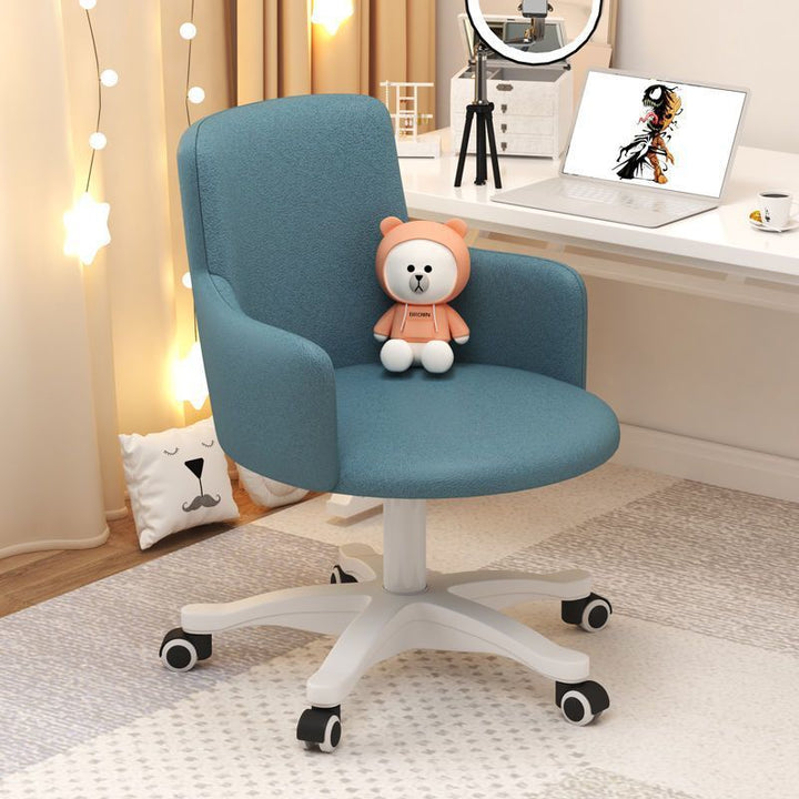 Modern Minimalist Fabric Velvet Nylon Sponge Round Rotatable Desk Chair Backrest Armrest For Home Office