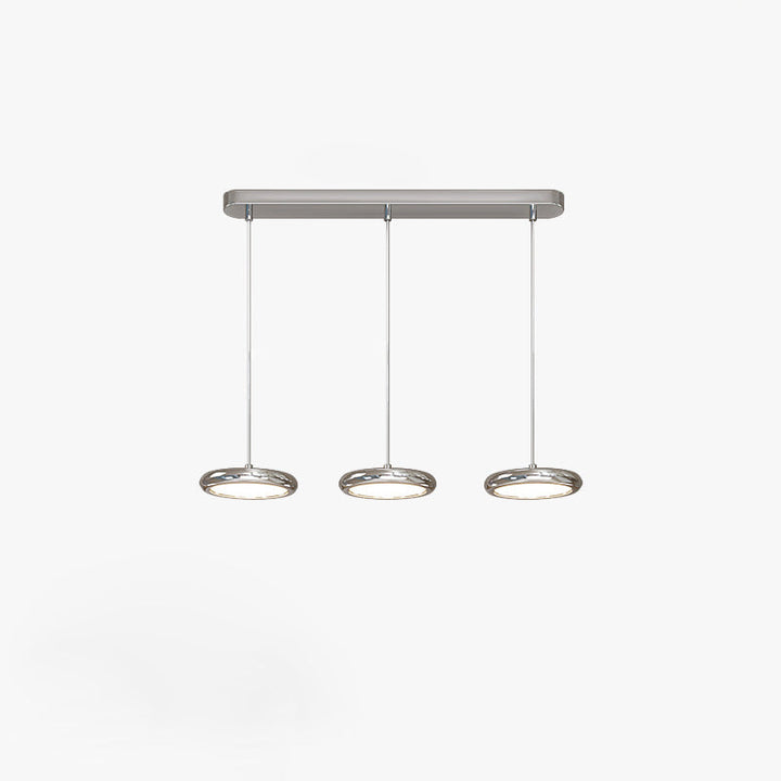Moderne minimalistische Edelstahl-Aluminium-Disc-Shade LED-Insel-Licht-Kronleuchter für Wohnzimmer 