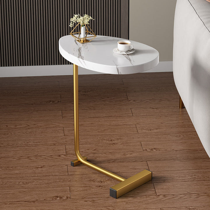 Modern Minimalist Water Drops Oval Medium-Density Fiberboard Iron End Table For Living Room