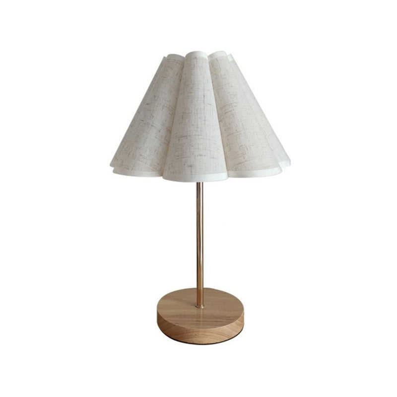 Lampe de table à 1 lumière avec abat-jour en tissu imprimé européen traditionnel pour chambre à coucher 