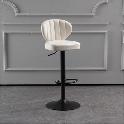 Tabouret de bar carré moderne minimaliste en cuir avec dossier et repose-pieds pour salle à manger 
