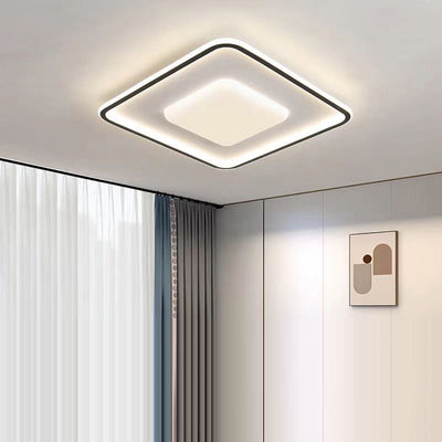 Moderne minimalistische quadratische Acryl-Eisen-Aluminium-Silikon-LED-Deckenleuchte für Schlafzimmer 